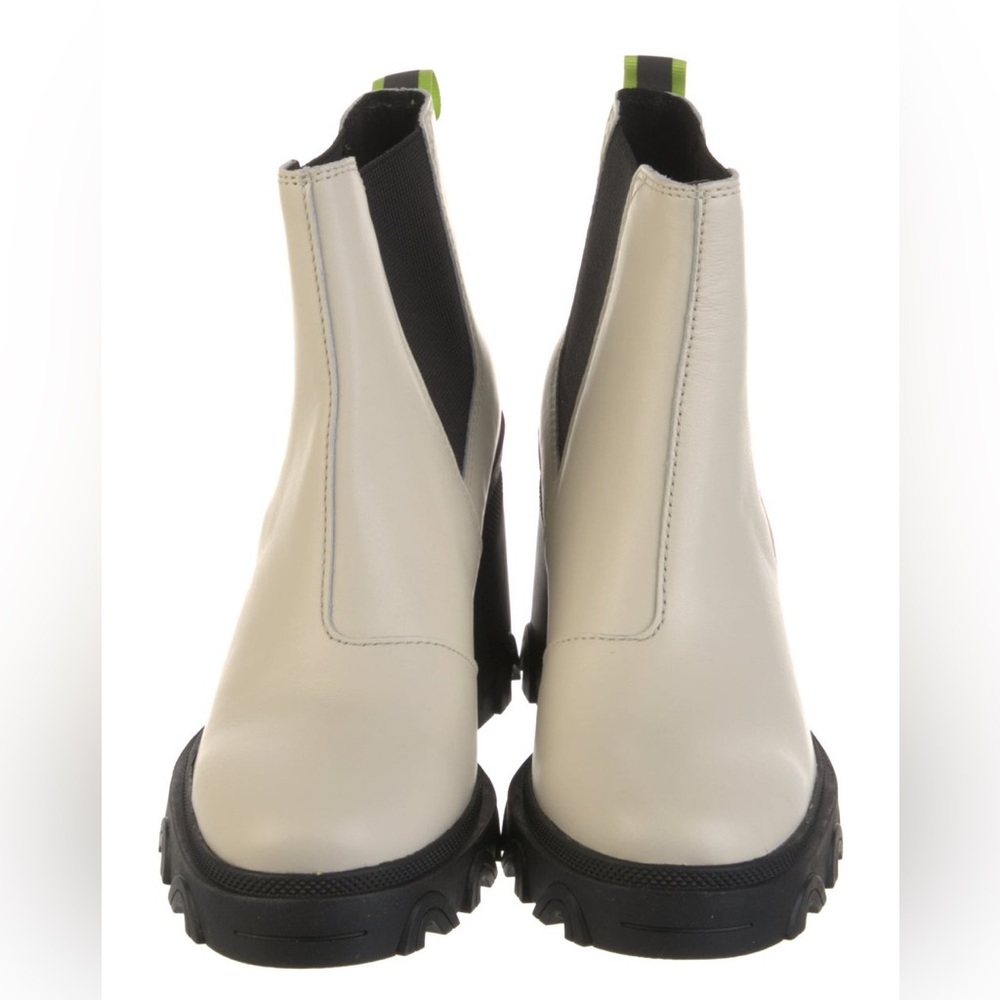 Sorel Womens Sz 7 Brex Lug Sole Heel Chelsea Platform Waterproof Cream Boot